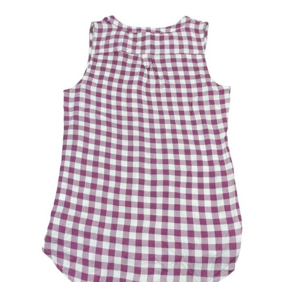 NWT MARKET & SPRUCE Women's Split Neck Sleeveless Gingham Print Top Sz Medium - Picture 7 of 7